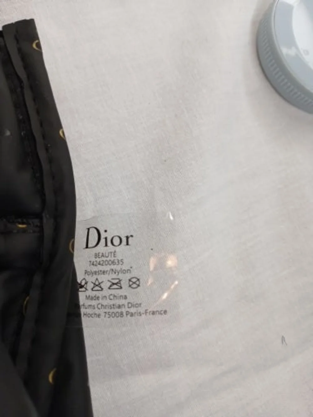 Dior Beauty Black Velour Sparkling Cosmetic Bag with Gold CD Emblem New In Box